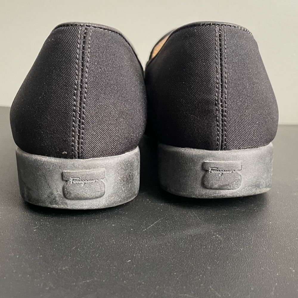 Salvatore Ferragamo Sport Black Fabric Logo Bit Loafers Shoes Made in Italy 9.5 - Picture 8 of 12